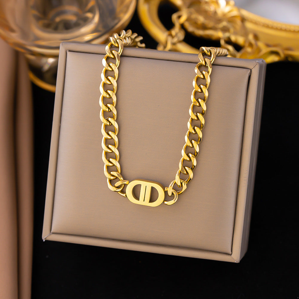 Wholesale Light Luxury Stainless Steel Necklace ACC-NE-Qinji004