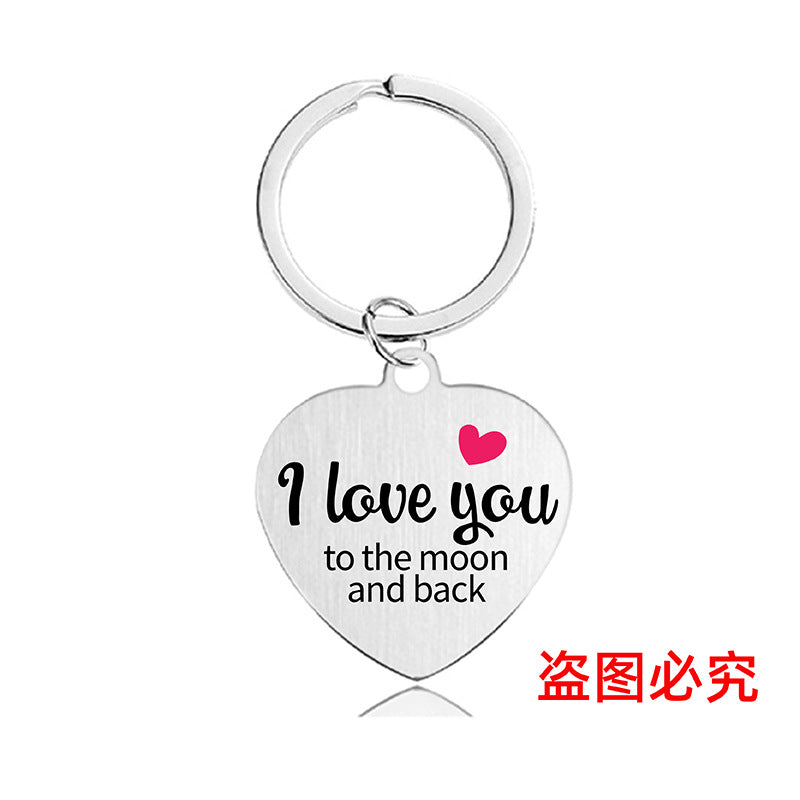 Wholesale Color Printing Family Affection Inspirational Gift Metal Keychain Creative Keychain ACC-KC-Ganggu023