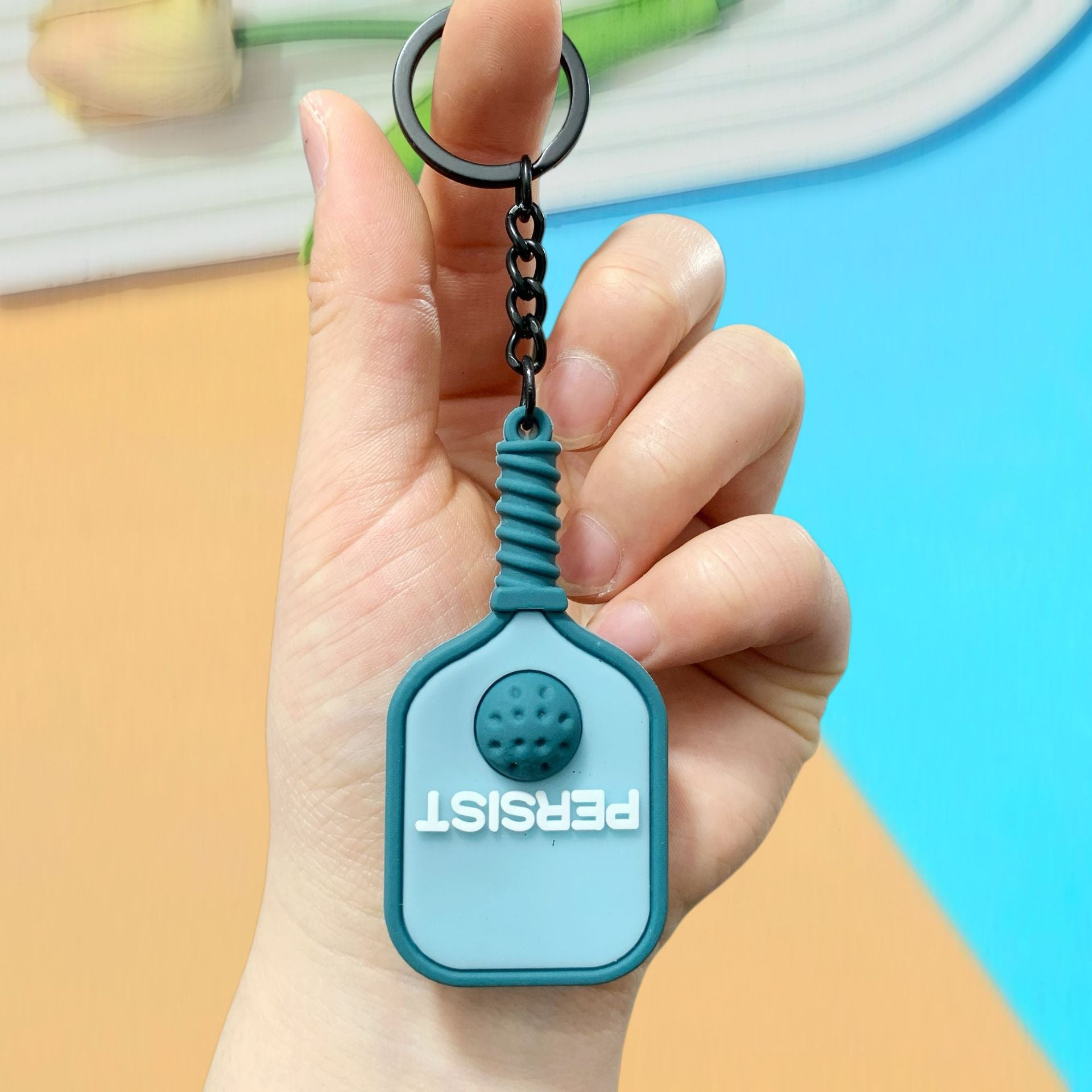 Wholesale Pickleball Racket Keychain Cartoon Bag Charm Sports Souvenir Accessory