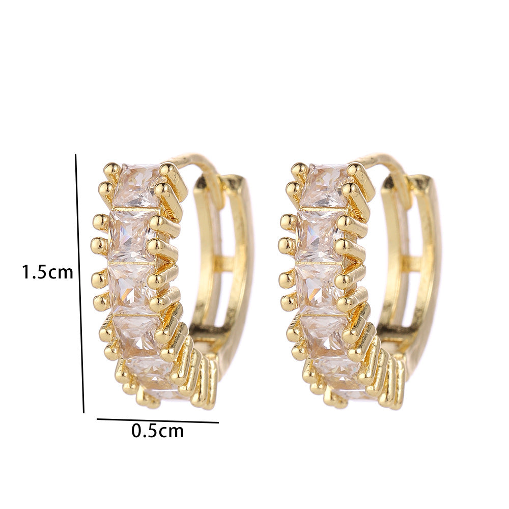 Wholesale Modern Butterfly Flower Earrings With Micro Set Zircon 18K Gold Plated Copper Fashion Party Gift Jewelry Accessory