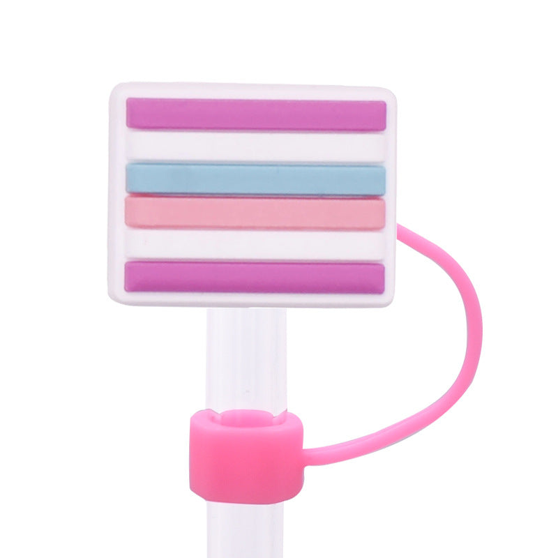 Wholesale Random 100pcs Rainbow Series PVC Soft Straw Tube Cap