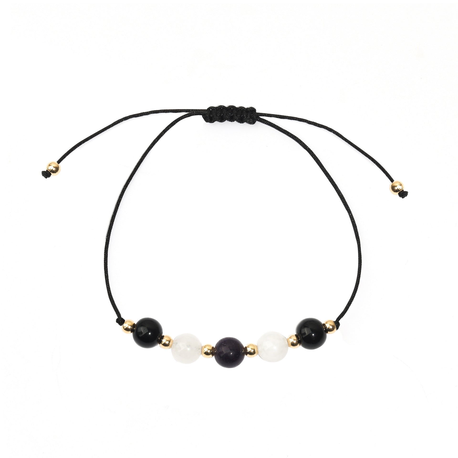 Wholesale  Fashion Bracelet Wax Beaded Hand Rope Five Beads Combination  Bracelet