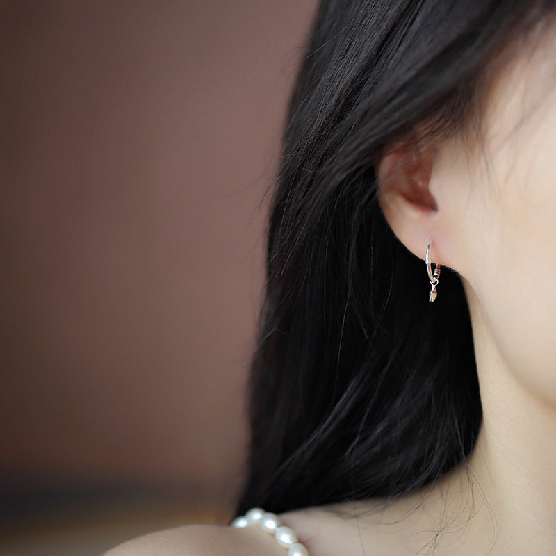 Wholesale Japanese Korean Style Three-Dimensional Star Pendant Earrings Copper Electroplated Fashion Accessory