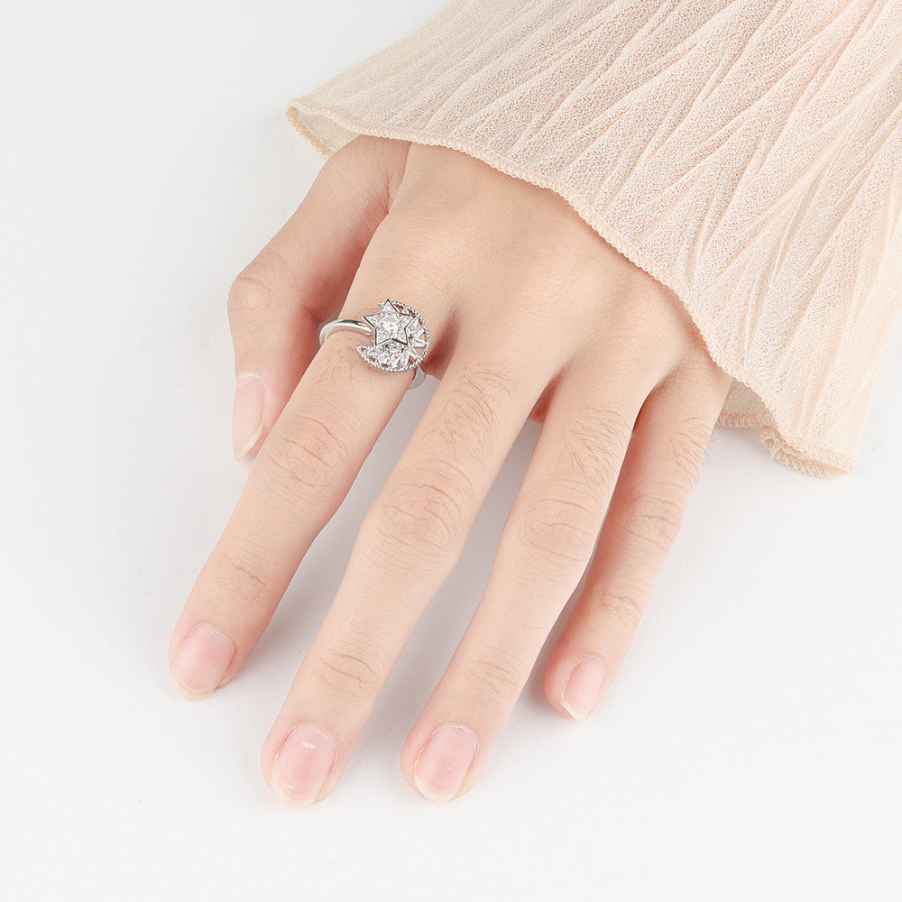 Wholesale Spinning Adjustable Ring,  Silver Plated Copper,  Women' s Fashion Jewelry for Everyday Wear