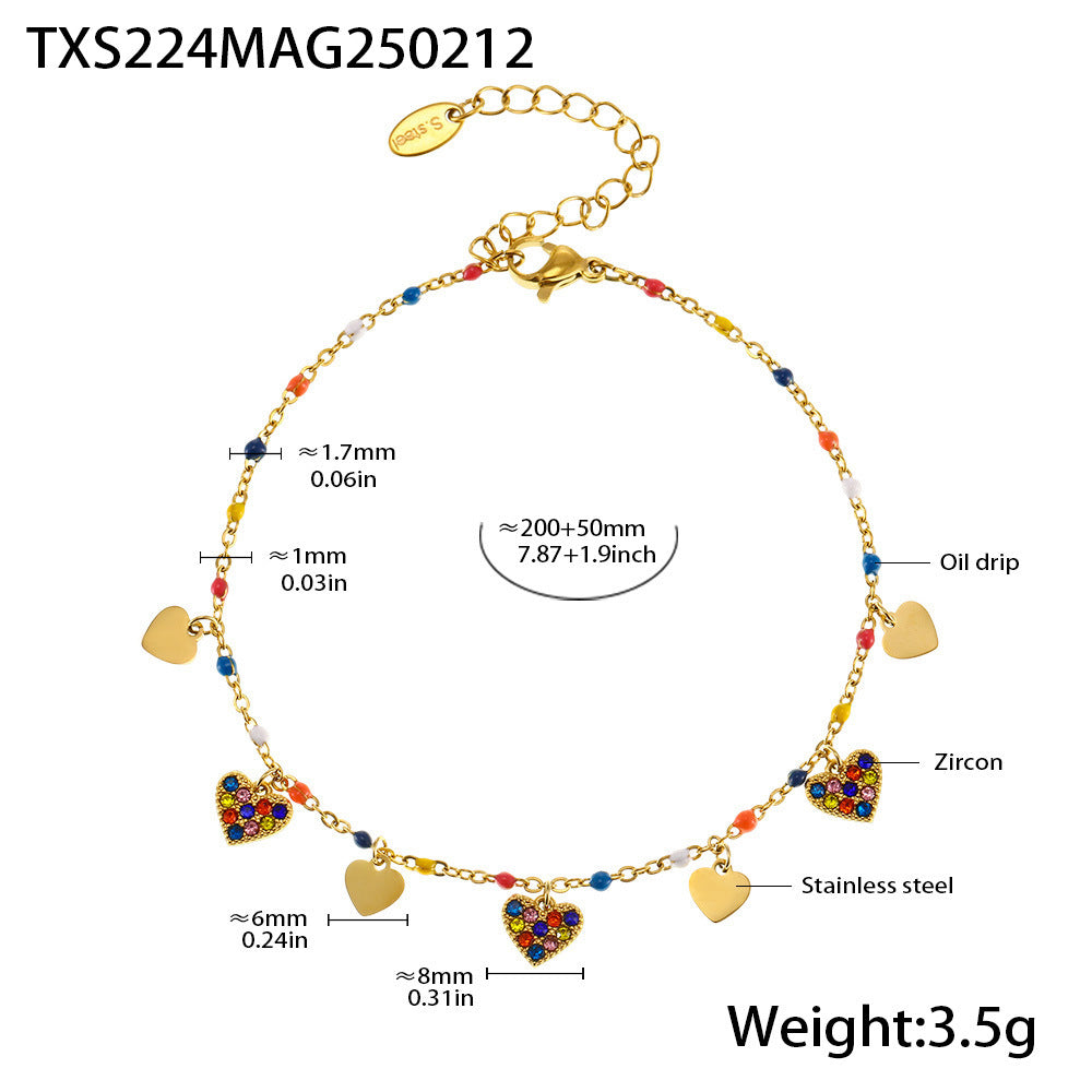 Wholesale zircon titanium steel necklace love clavicle chain