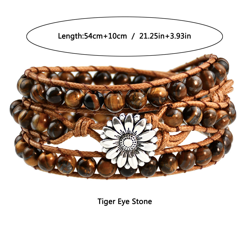 Wholesale Natural Stone Beaded Multi-layer Braided Bracelet ACC-BT-Youf001