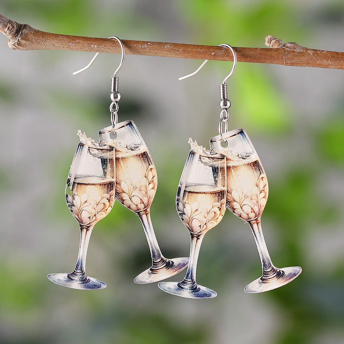 Wholesale Champagne glass drop earrings