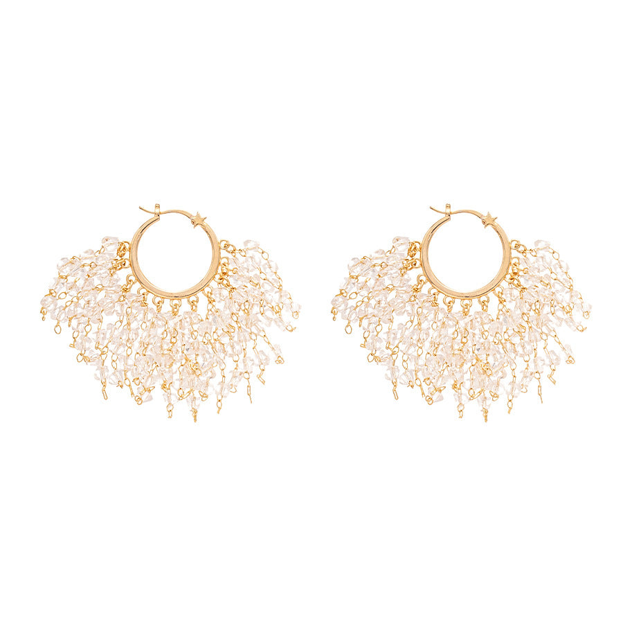 Wholesale Electroplated star crystal geometric earrings