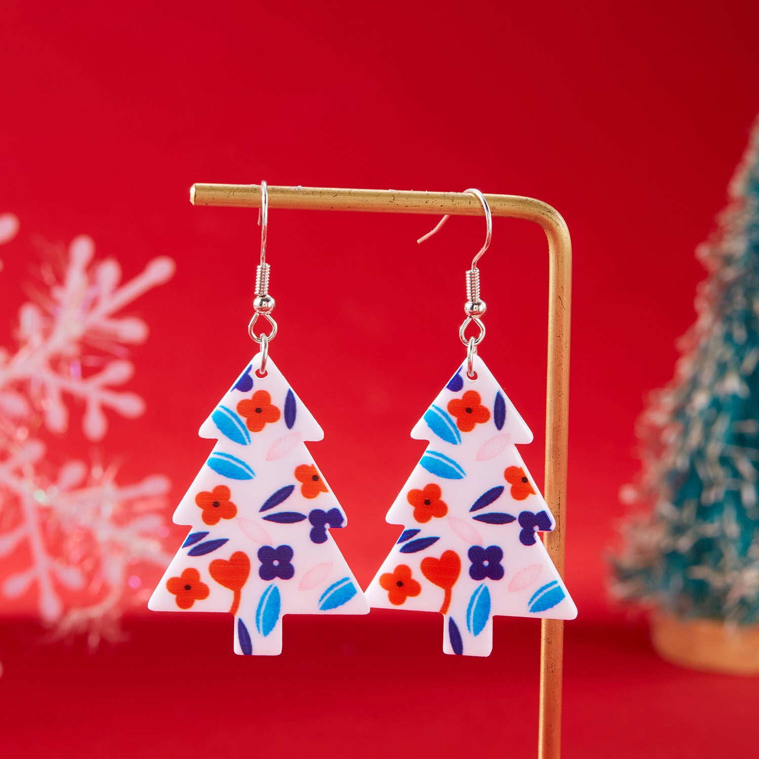 Wholesale Christmas Tree Santa Hat Christmas Tree Earrings ACC-ES-YingHao010