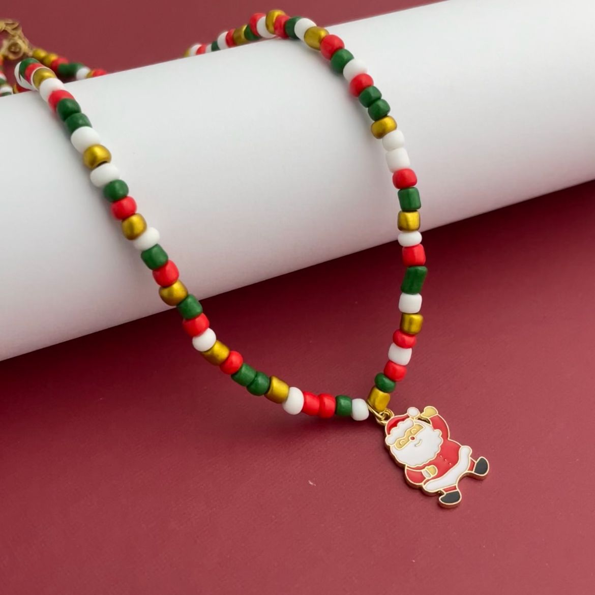 Wholesale Christmas acrylic rice beads necklace