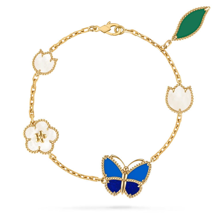 Wholesale Light Luxury Ladybug Butterfly Clover Bracelet Gold-Plated Fashion Jewelry Accessory for Women