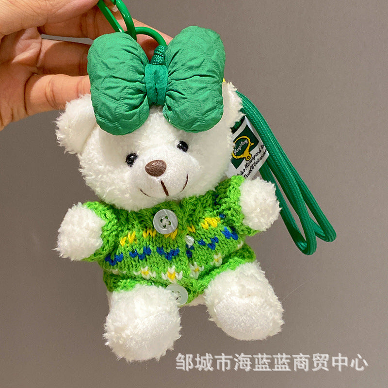 Wholesale  Bow Sweater Bear Plush Doll Pendant Keychains