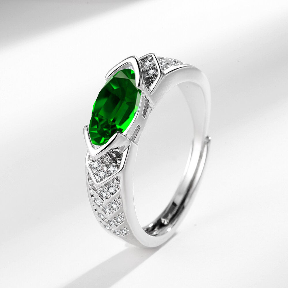 Wholesale  Light Luxury Style Open-ended Elegant Horse Eye Zircon Ring