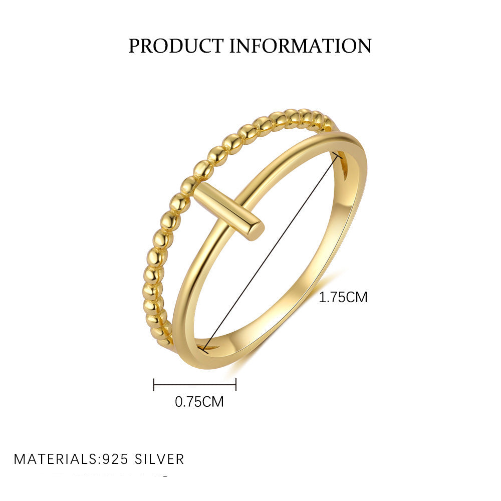 Wholesale S925 Sterling Silver  Geometric Line Ring