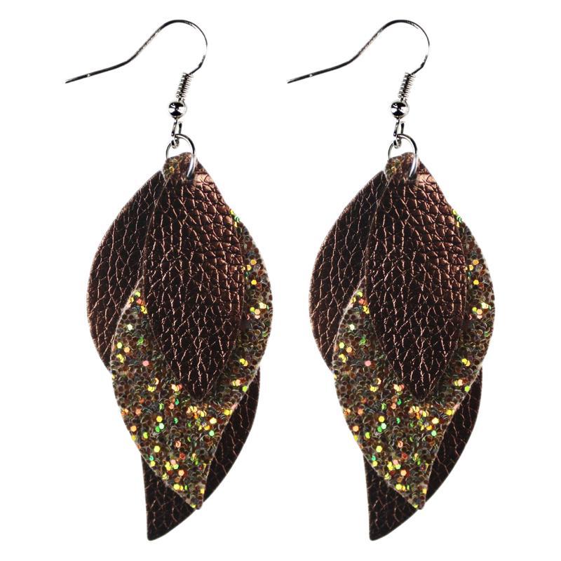 Wholesale Cortex  S-shaped leaves  earrings