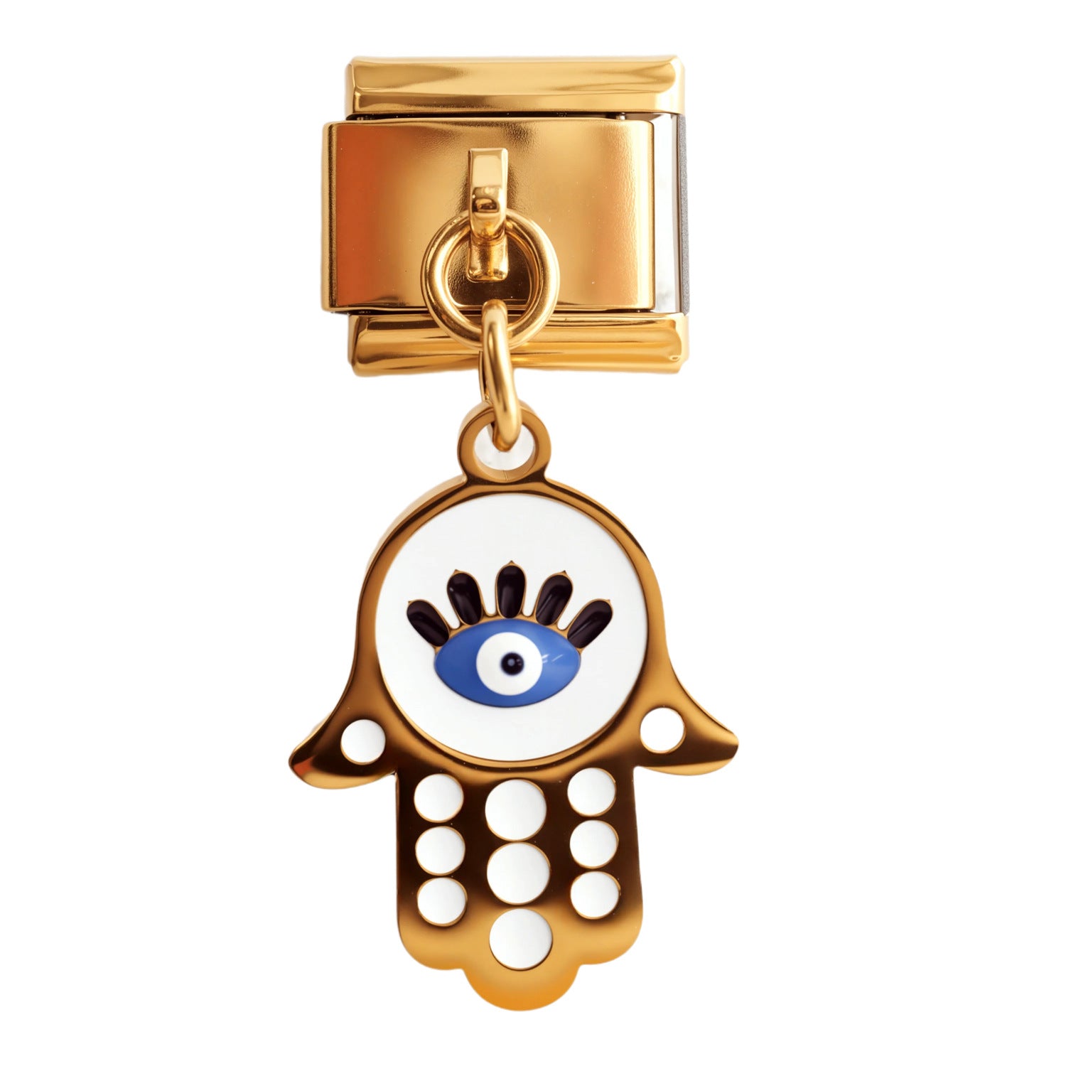 Wholesale 5PCS Stainless Steel Electroplated Devil' s Eye Italian Charm Bracelet