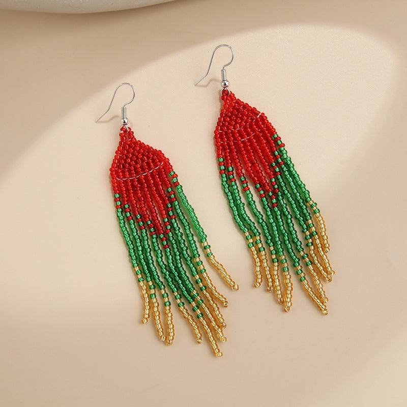 Wholesale Christmas tassels Bohemian earring