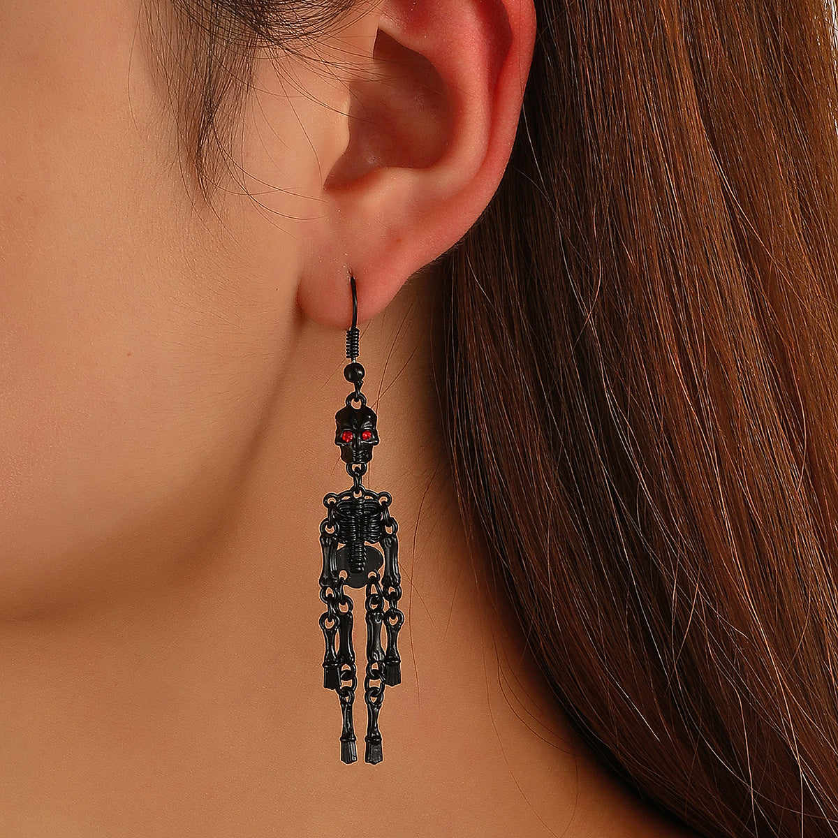 Wholesale Gothic Skull Dangle Earrings For Women Punk Hollow Skeleton  Party Jewelry Accessory Boutique Resale