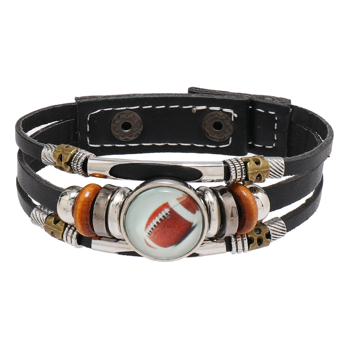 Wholesale Luminous Football Leather Bracelet ACC-BT-Saih006