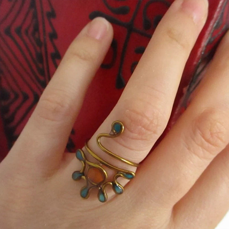 Wholesale Electroplated Metal Zircon Crown Open Ring Stylish Jewelry Accessory For Wedding Boutique Resale