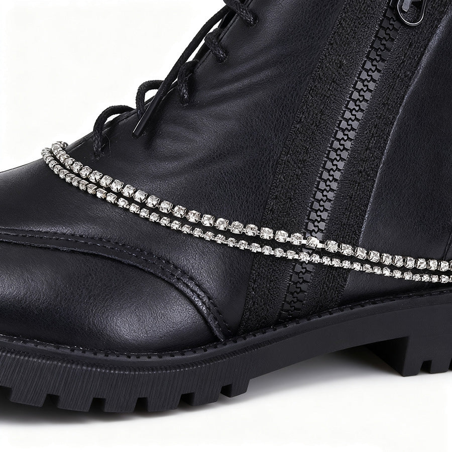 Wholesale Vintage Metal Double Layer Rhinestone Shoe Chains Chic Fashion Accessory For Everyday Use And Gift