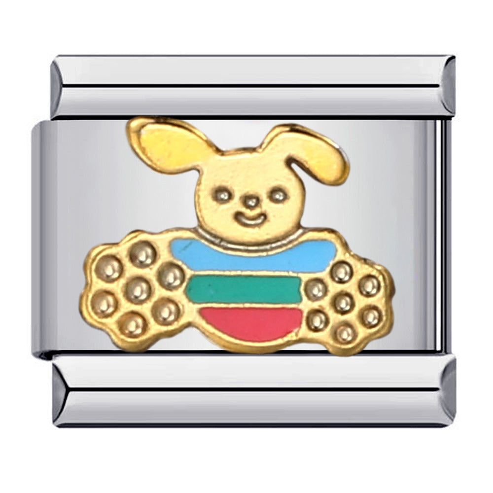 Wholesale Italian Charm Bracelet 9mm DIY Splicing Removable Oil Drop Animal Stainless Steel Composable Bracelet