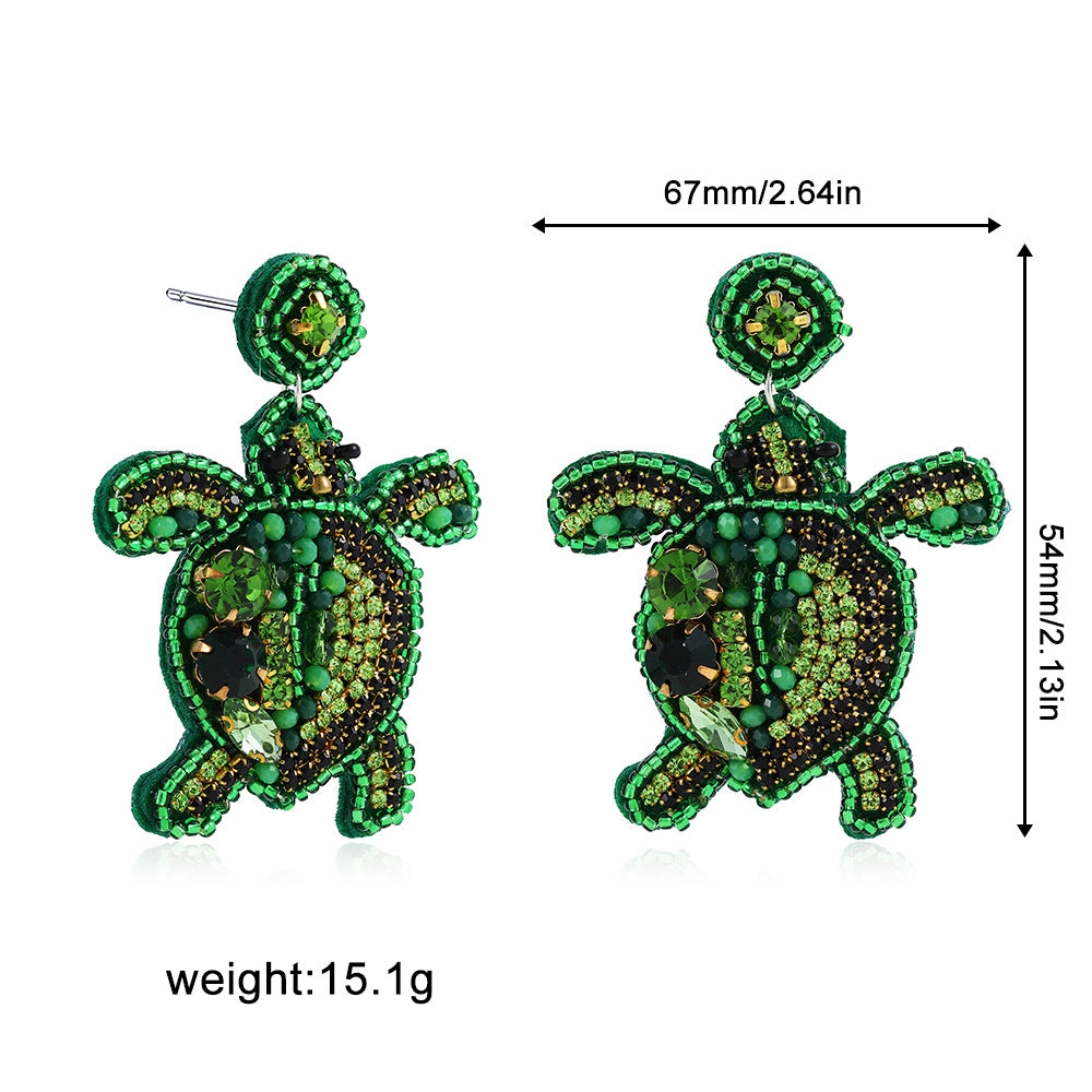 Wholesale Marine Animal  Starfish Shell Color Rice Beads Large Earrings