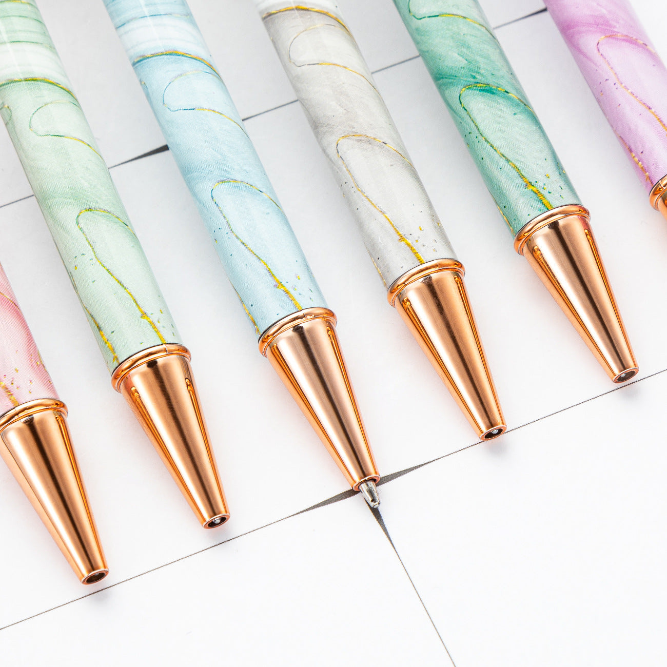 Wholesale Printed Film Ballpoint Pen Multi-color Marble Pattern Metal Pen ACC-PN-HuaHao007