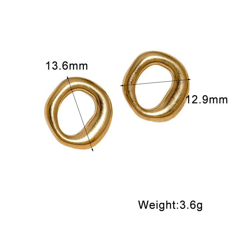 Wholesale Geometric Stainless Steel Earrings For Women Modern Minimalist Circle Design Fashion Jewelry Accessory