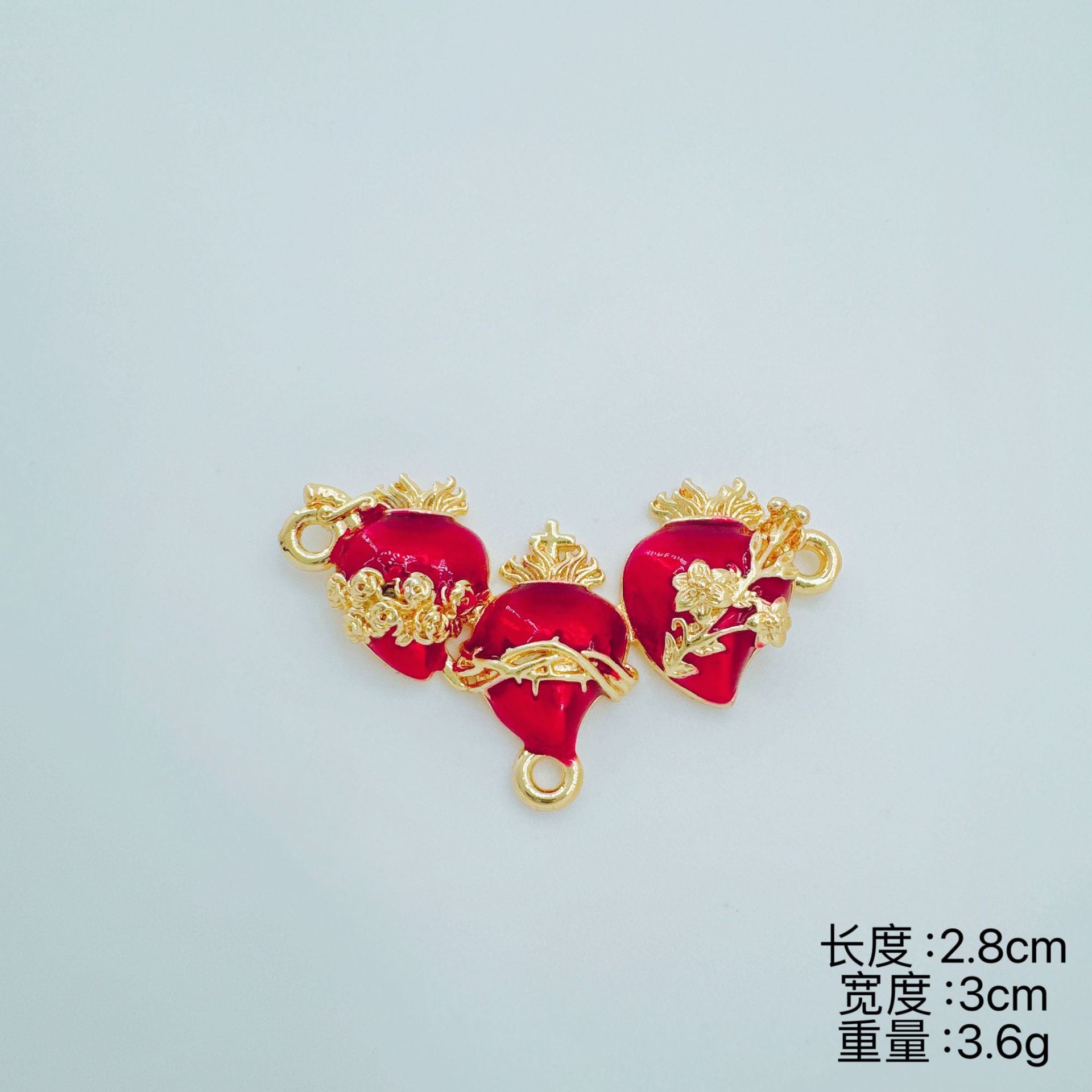 Wholesale Gold Plated Copper Heart Double Pendant Jewelry Set - Boutique Resale Gift