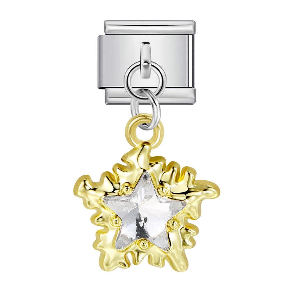 Wholesale Italian Charm Bracelet 9mm DIY Cute silver pendant  Creative Stainless Steel Composable Bracelet