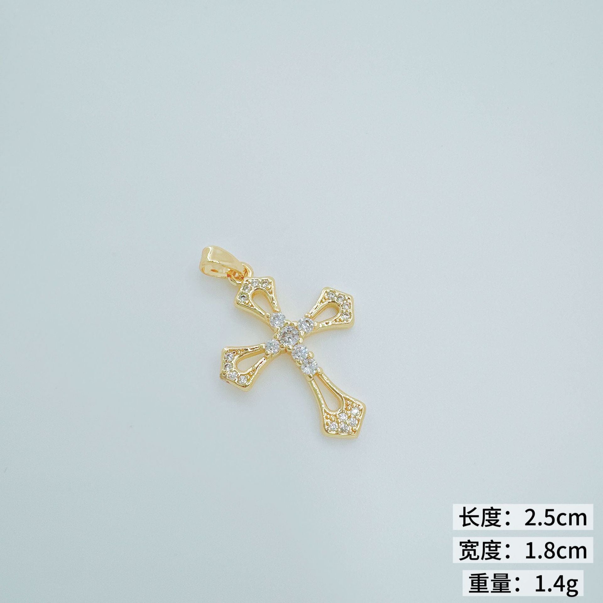 Wholesale European Style Gold-Plated Rhinestone Cross Pendant Car Key Accessory Fashion Jewelry