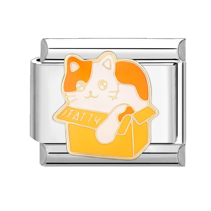 Wholesale 9mm Italian Charm Starter Bracelets DIY square Single Section Creative Stainless Steel Composable Bracelet