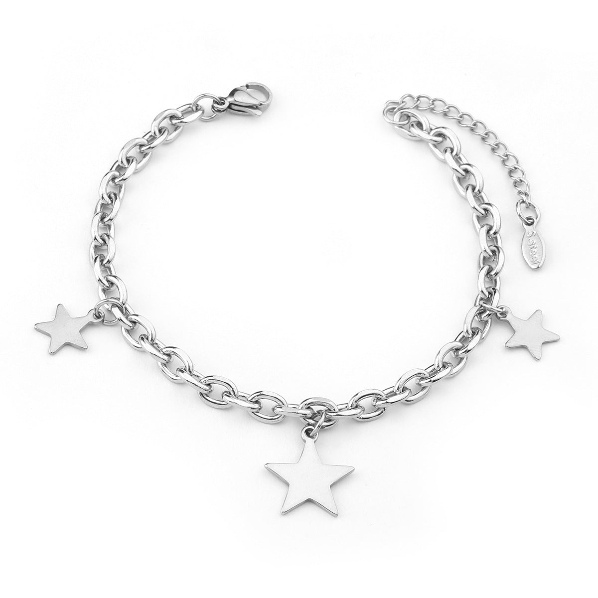 Wholesale Single Layer Chain Small Elephant Star Stainless Steel Bracelet ACC-BT-jiax008