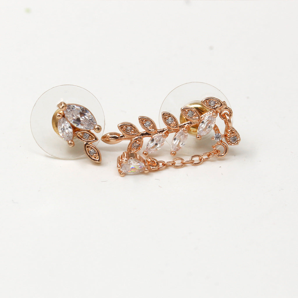 Wholesale  diamond-embedded geometric earrings