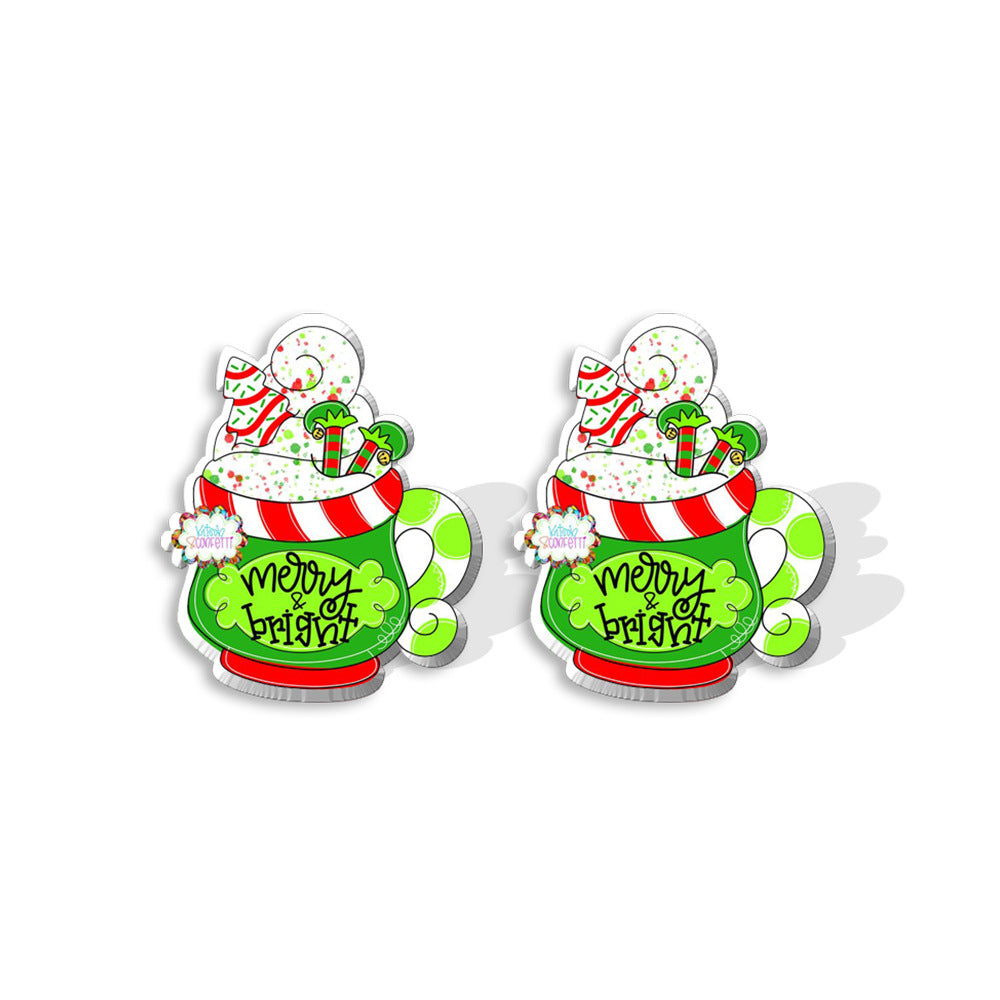 Wholesale Christmas Resin Heat Shrink Earrings ACC-ES-XiangLian004