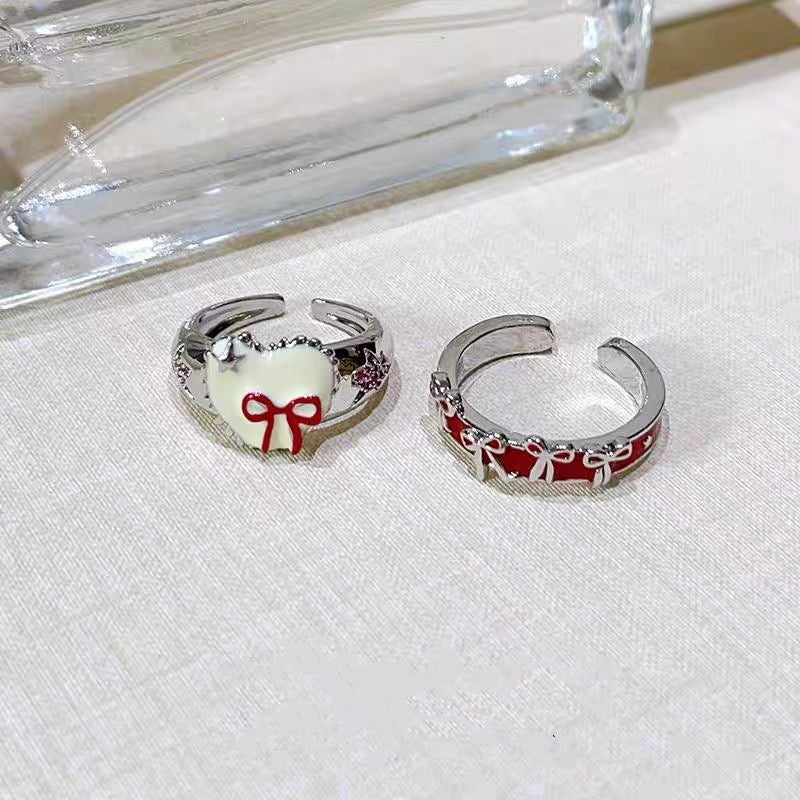 Wholesale Red  Cute Bow Love  Alloy Ring