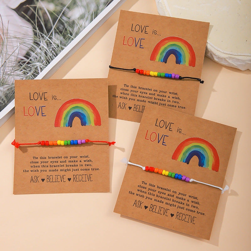 Wholesale  Colorful Rice Bead Bracelet Summer Rainbow