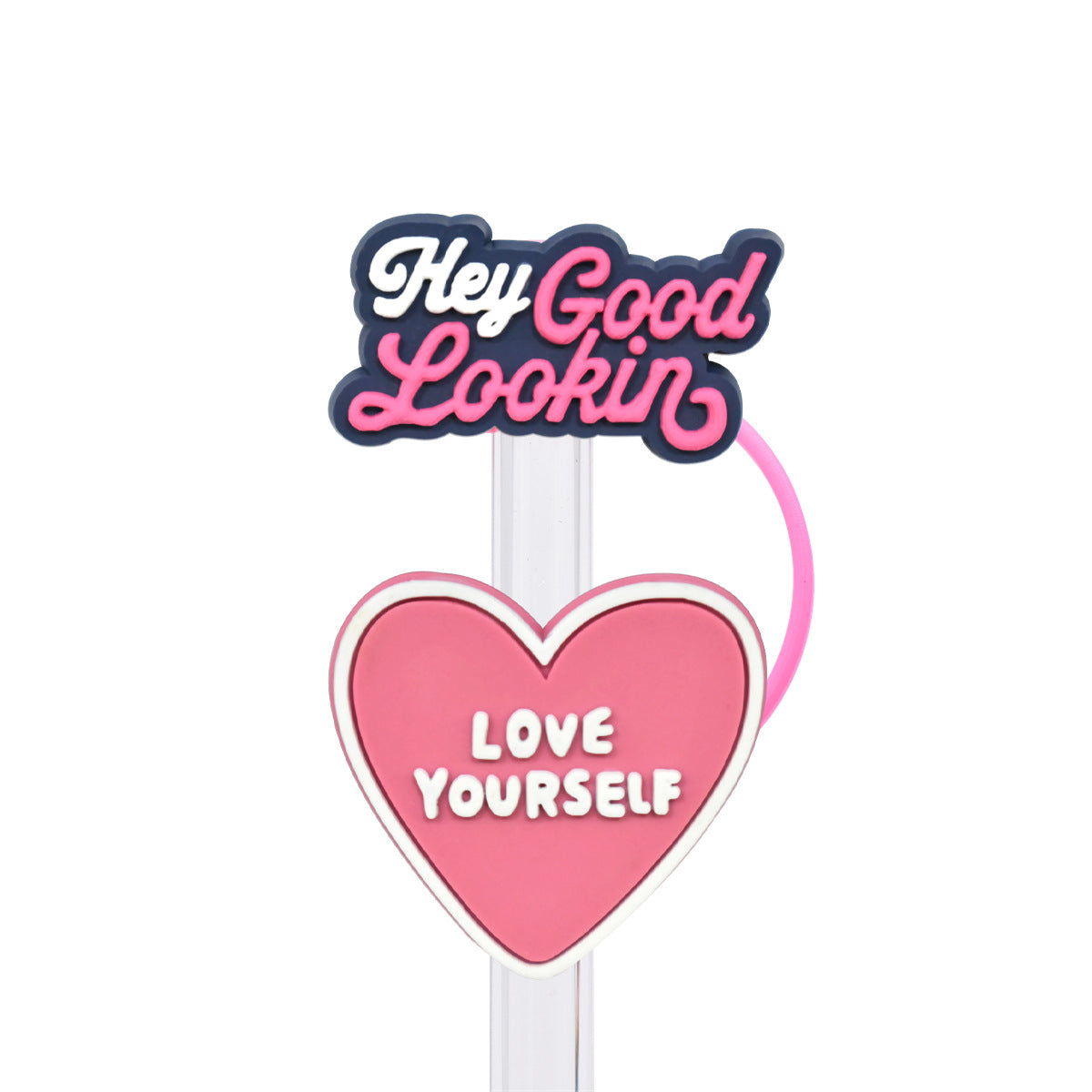 Wholesale Random 100pcs Phrase Series Straw Tube Cap 10mm Soft Glue Straw Decoration Straw Cover ACC-SCR-RYY044