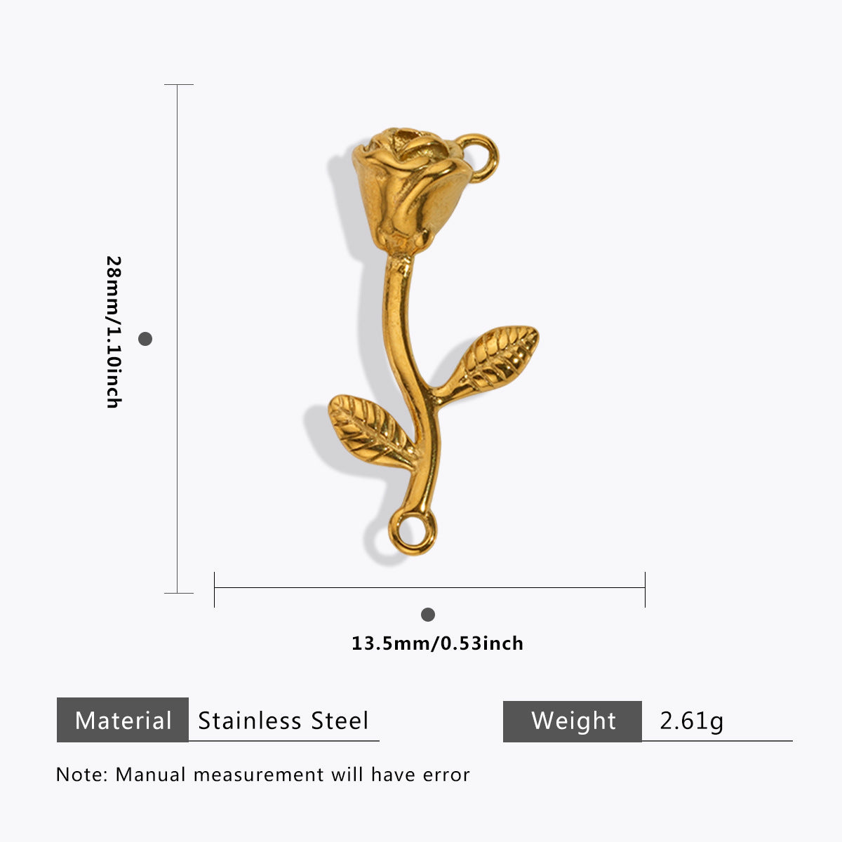 Wholesale 5pcs Stainless steel 18K vacuum plating color  flower pendant