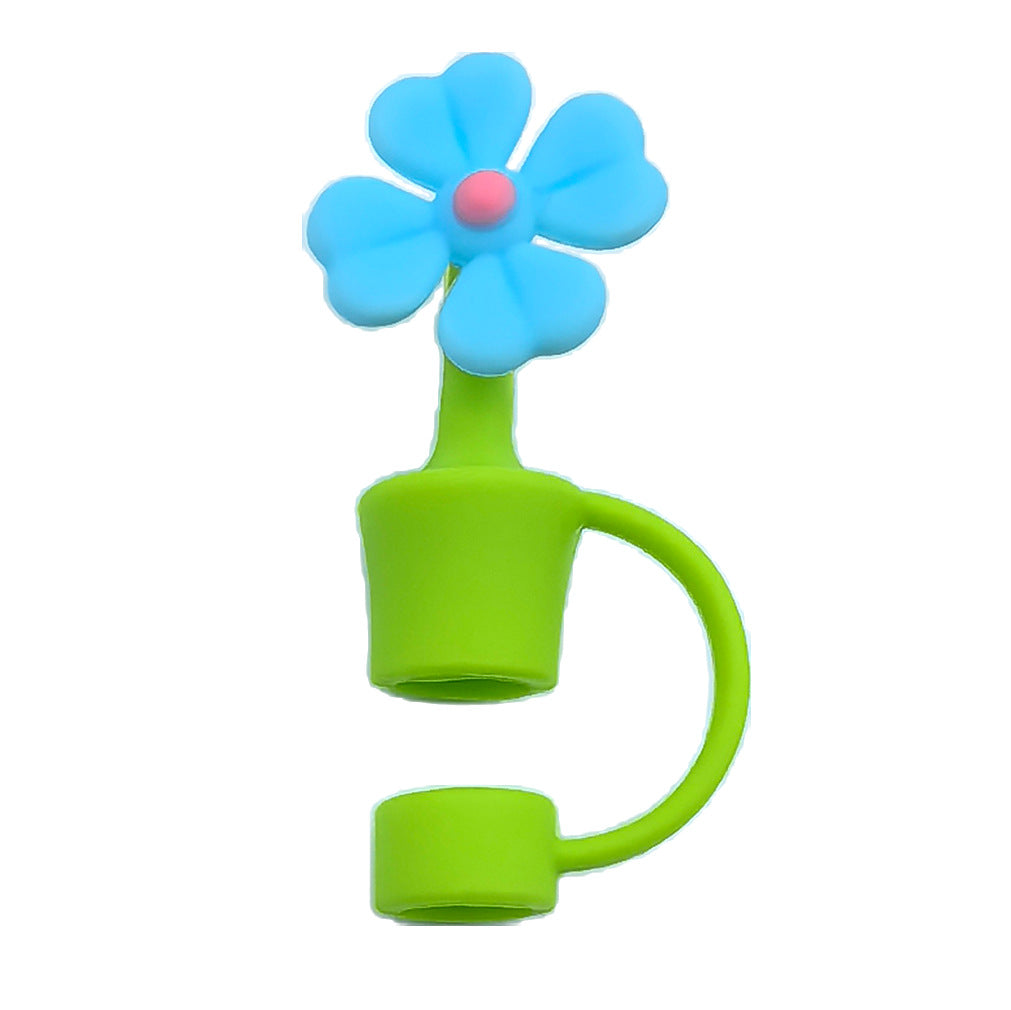 Wholesale 10pcs Flowers 10mm PVC Soft Straw Tube Cap