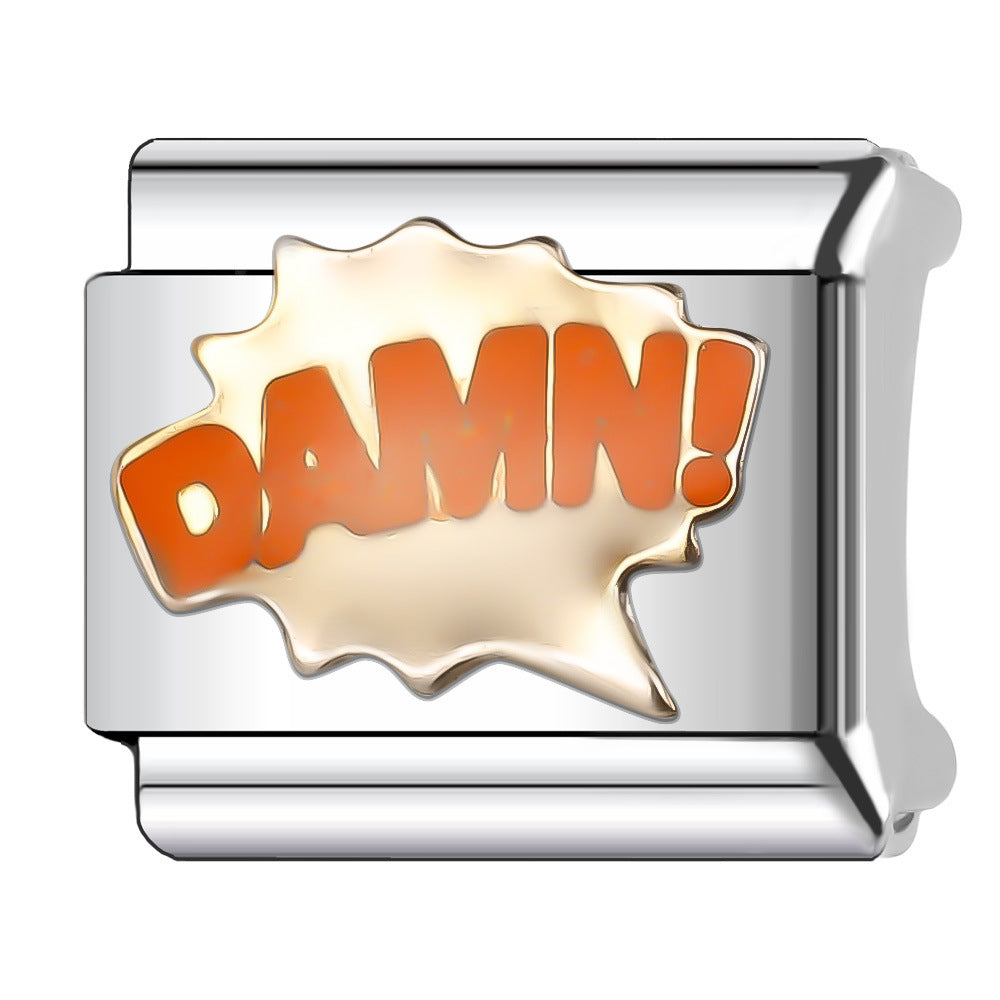 Wholesale Italian Charm Bracelet 9mm DIY Splicing English Stainless Steel Composable Bracelet