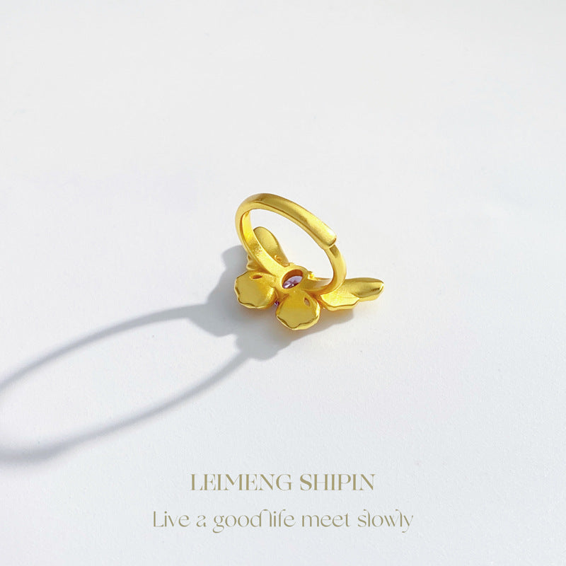 Wholesale Purple Pigeon Egg Butterfly Ring