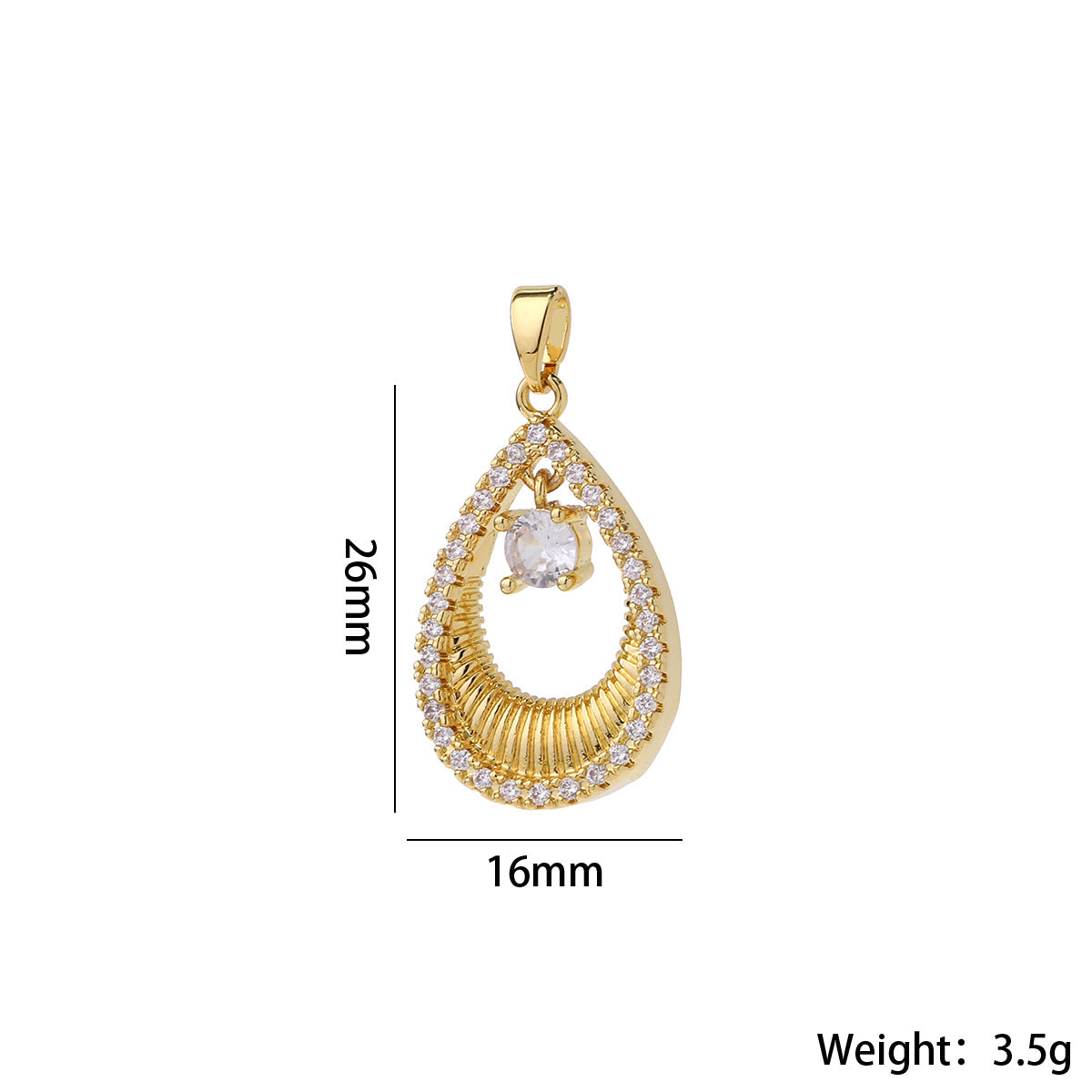 Wholesale Gold Plated Brass Honeycomb Bee Pendant Micro Set Zircon Charm DIY Jewelry Accessory Gift Boutique Resale