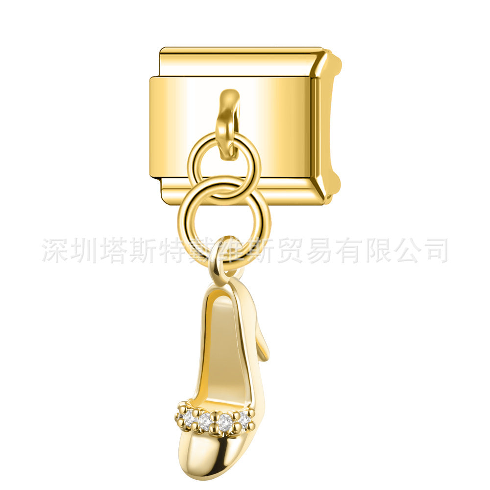 Wholesale Electroplated Alloy Heart Shaped Modular DIY Pendant Bracelet Gift Fashion Accessory