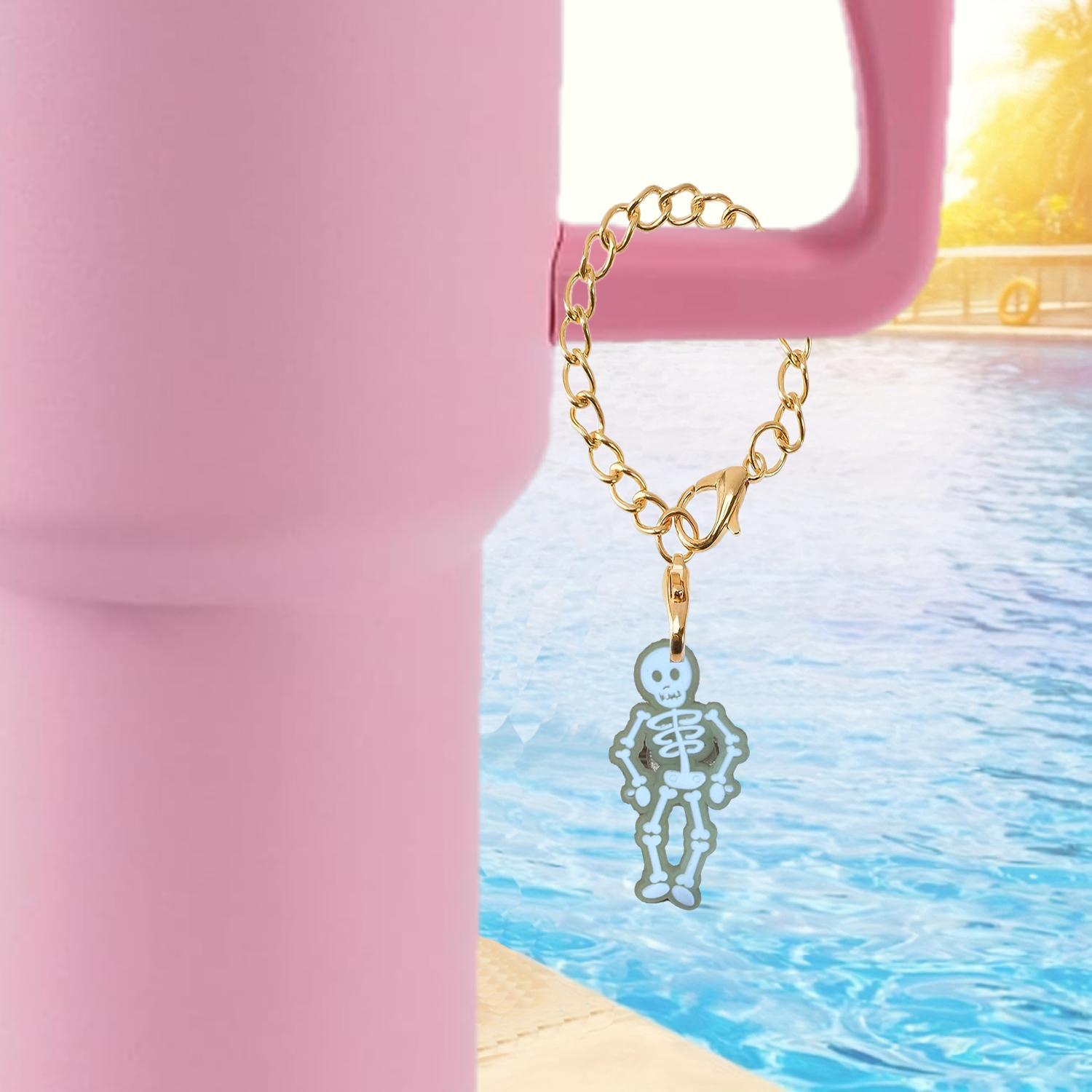 Wholesale Halloween Fluorescent Bat Skull Soft Rubber Hanging Chain Cup Accessories Chain ACC-CA-XieJi007