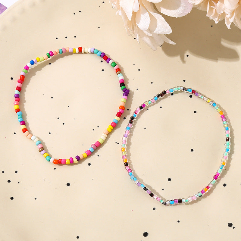 Wholesale Boho Style Glass Bead Bracelet Anklet Unisex Jewelry Accessory for Everyday Wear