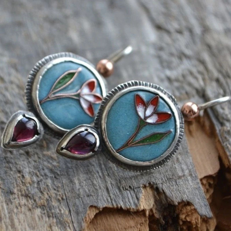 Wholesale Creative Safflower Green Leaf Earrings