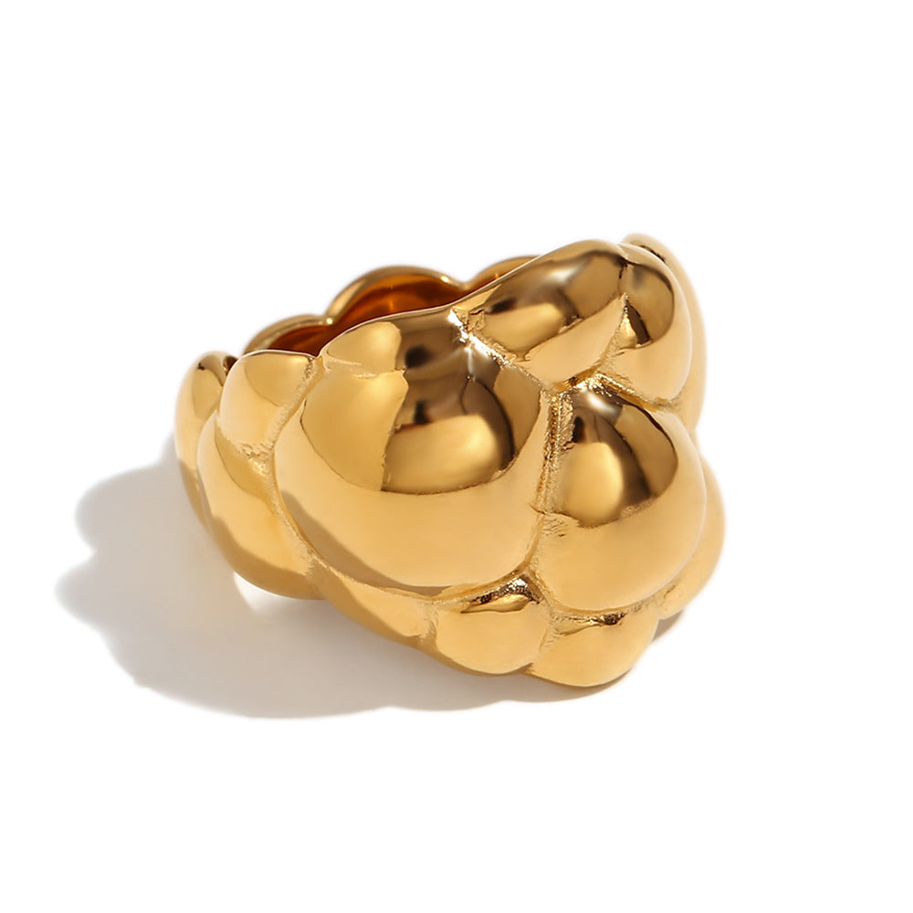 Wholesale Stainless Steel Rings 18K Gold Plated Rings Micro Inlaid Zircon Open Ring ACC-RS-MengJia007