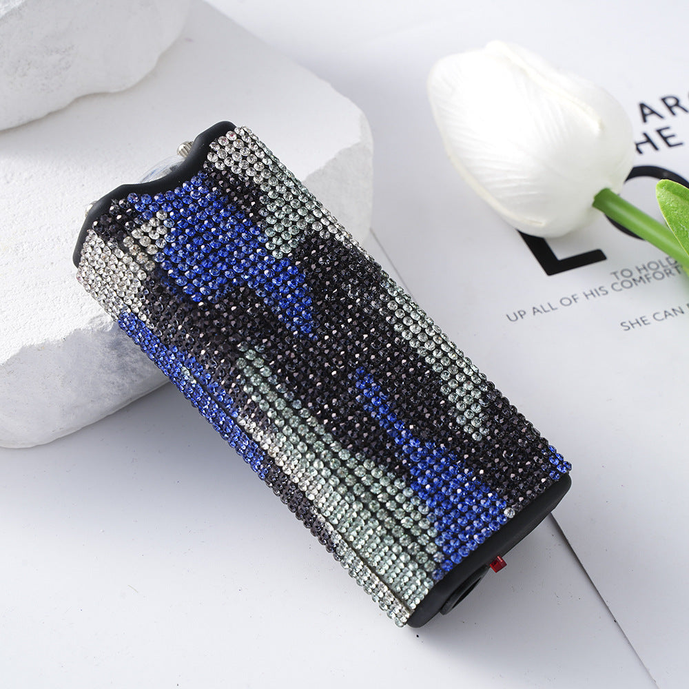 Wholesale Butterfly Sunflower Color Diamond Stickers Multi-function Charging Flashlight Keychain Accessories ACC-KC-ZhiYa064